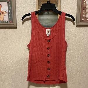Women's PinK Button-Down Tank Top